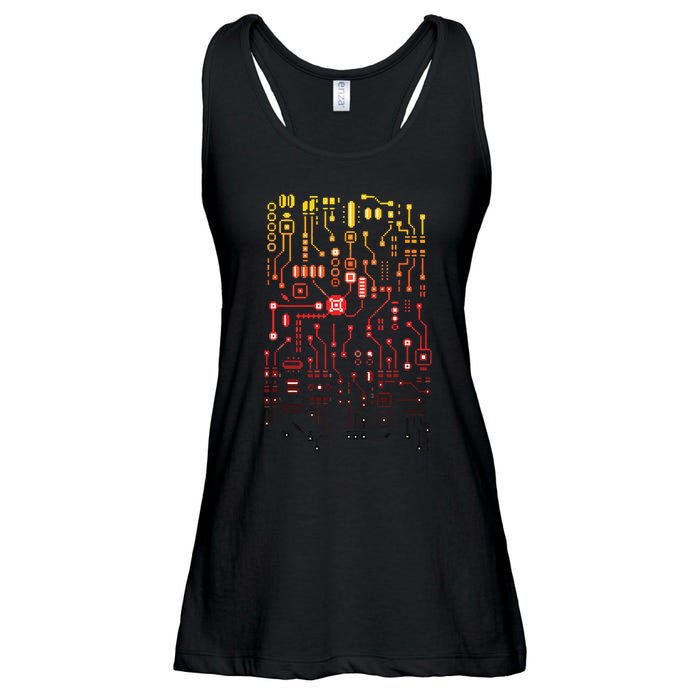 Engineer Computer Circuit Board Engineering CPU Binary Ladies Essential Flowy Tank