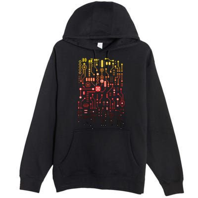 Engineer Computer Circuit Board Engineering CPU Binary Premium Pullover Hoodie