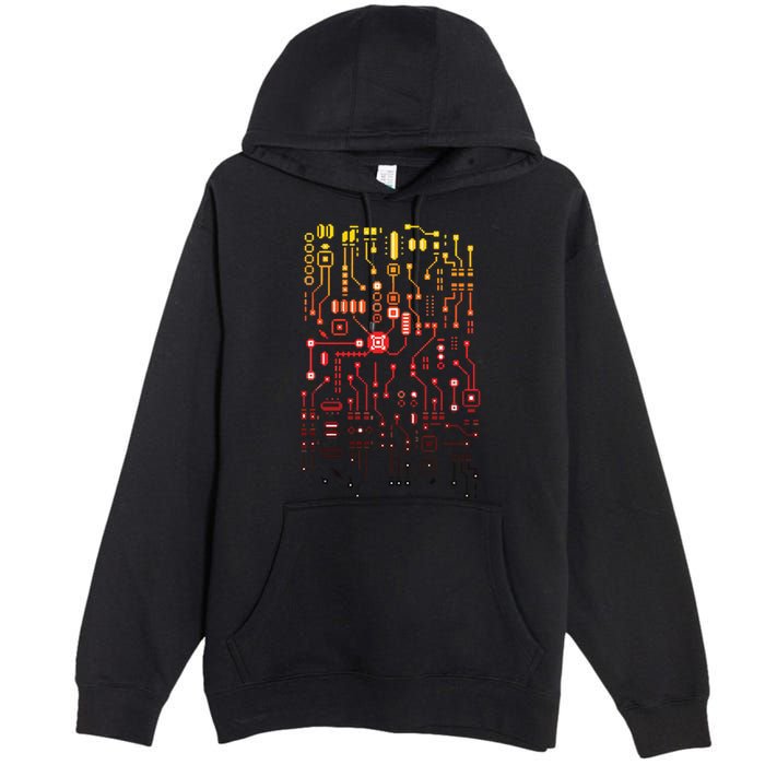 Engineer Computer Circuit Board Engineering CPU Binary Premium Pullover Hoodie
