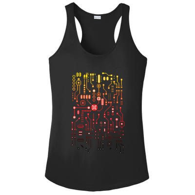 Engineer Computer Circuit Board Engineering CPU Binary Ladies PosiCharge Competitor Racerback Tank