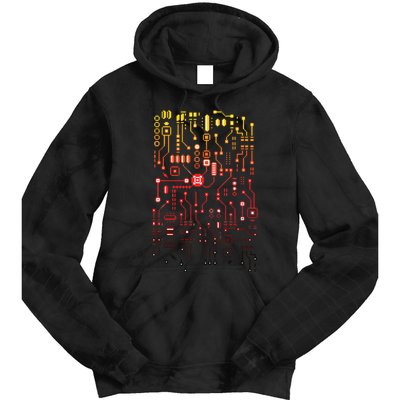 Engineer Computer Circuit Board Engineering CPU Binary Tie Dye Hoodie