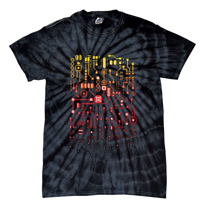 Engineer Computer Circuit Board Engineering CPU Binary Tie-Dye T-Shirt