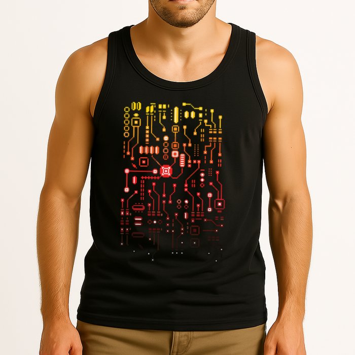 Engineer Computer Circuit Board Engineering CPU Binary Tank Top