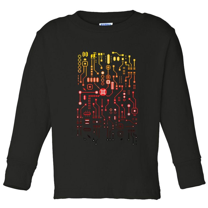 Engineer Computer Circuit Board Engineering CPU Binary Toddler Long Sleeve Shirt