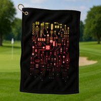 Engineer Computer Circuit Board Engineering CPU Binary Golf Towel