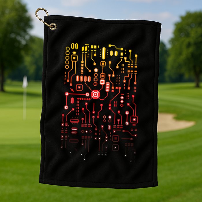 Engineer Computer Circuit Board Engineering CPU Binary Golf Towel