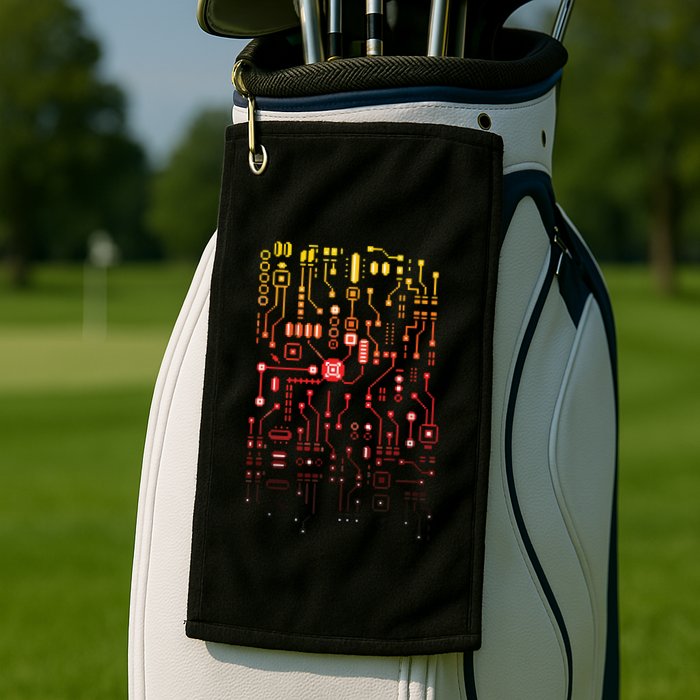 Engineer Computer Circuit Board Engineering CPU Binary Golf Towel