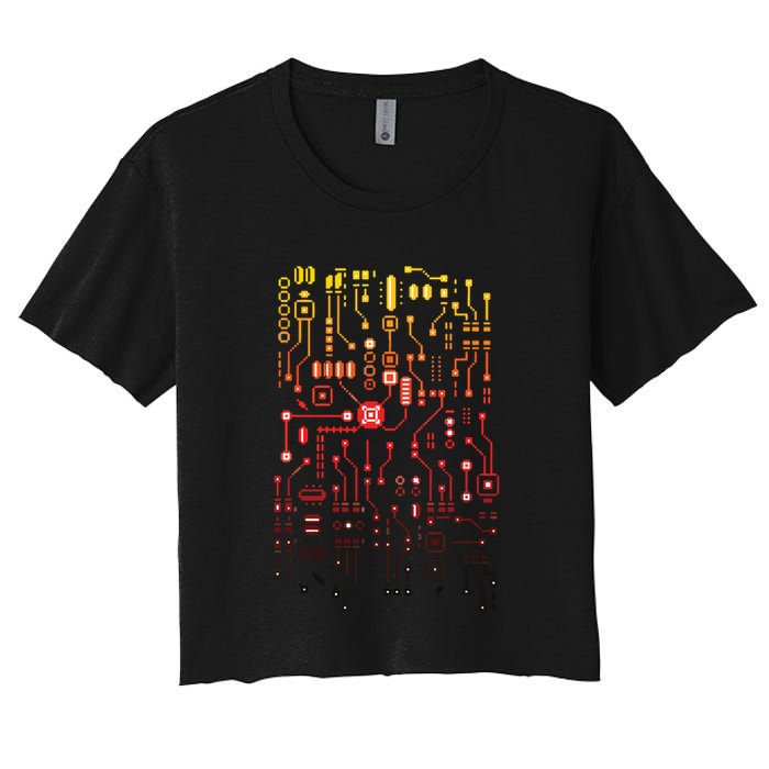Engineer Computer Circuit Board Engineering CPU Binary Crop Top