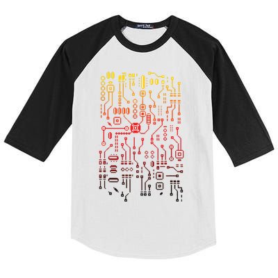 Engineer Computer Circuit Board Engineering CPU Binary Kids Colorblock Raglan Jersey