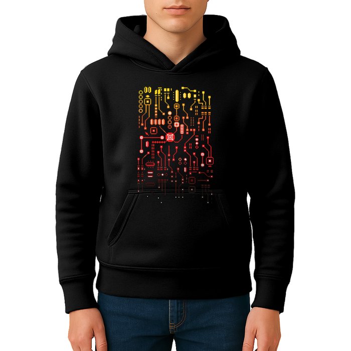 Engineer Computer Circuit Board Engineering CPU Binary Kids Hoodie