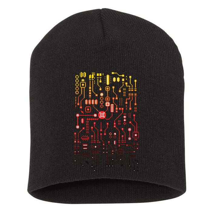 Engineer Computer Circuit Board Engineering CPU Binary Short Acrylic Beanie