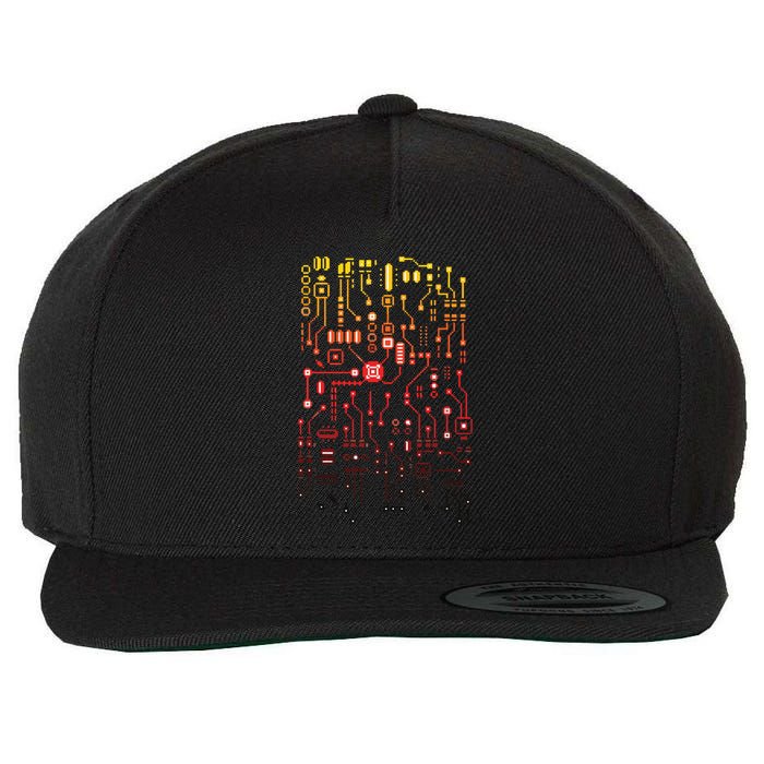 Engineer Computer Circuit Board Engineering CPU Binary Wool Snapback Cap