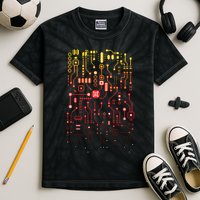 Engineer Computer Circuit Board Engineering CPU Binary Kids Tie-Dye T-Shirt
