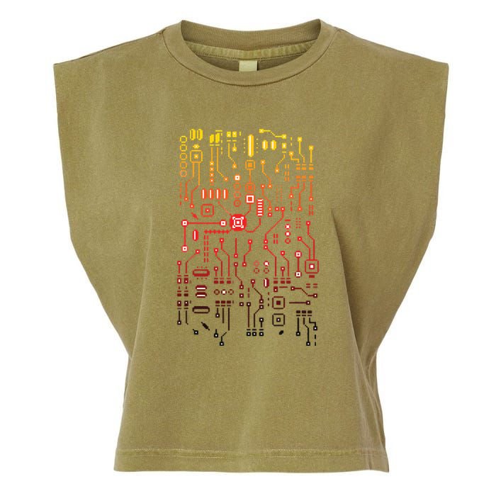 Engineer Computer Circuit Board Engineering CPU Binary Garment-Dyed Women's Muscle Tee