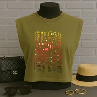 Engineer Computer Circuit Board Engineering CPU Binary Garment-Dyed Women's Muscle Tee