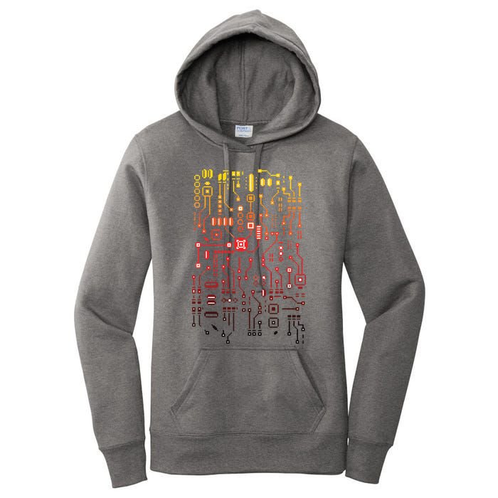 Engineer Computer Circuit Board Engineering CPU Binary Women's Pullover Hoodie