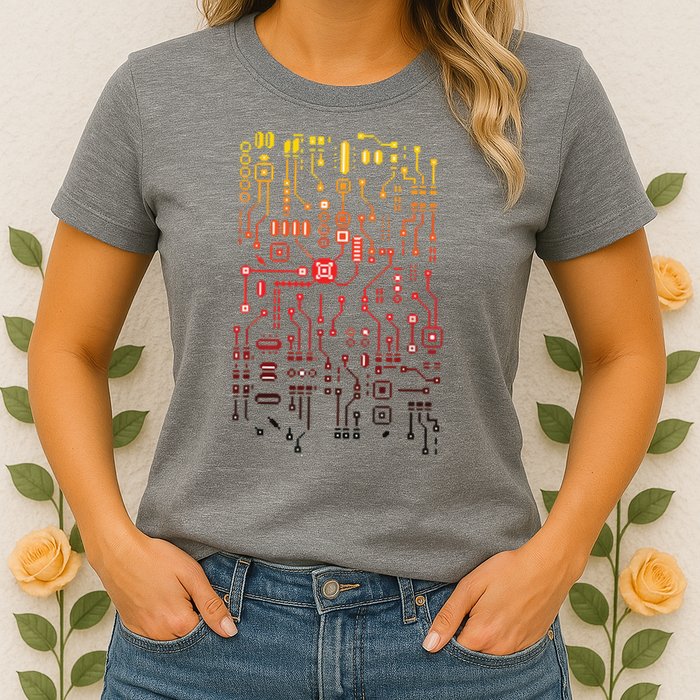 Engineer Computer Circuit Board Engineering CPU Binary Womens T-Shirt