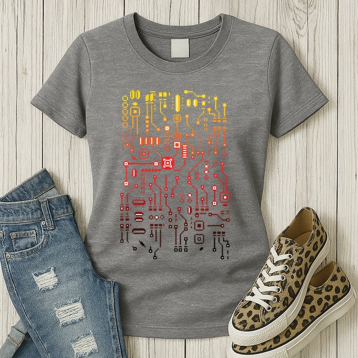 Engineer Computer Circuit Board Engineering CPU Binary Womens T-Shirt