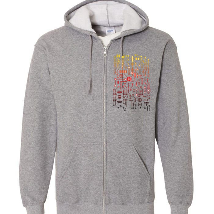 Engineer Computer Circuit Board Engineering CPU Binary Full Zip Hoodie