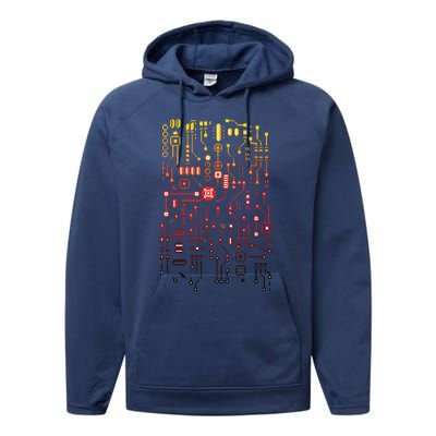 Engineer Computer Circuit Board Engineering CPU Binary Performance Fleece Hoodie