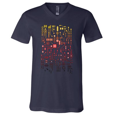 Engineer Computer Circuit Board Engineering CPU Binary V-Neck T-Shirt