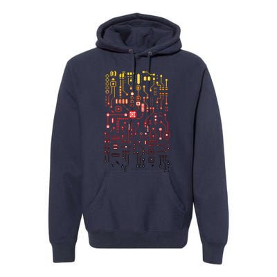 Engineer Computer Circuit Board Engineering CPU Binary Premium Hoodie