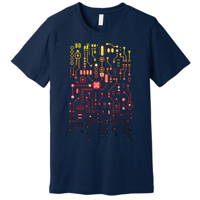 Engineer Computer Circuit Board Engineering CPU Binary Premium T-Shirt