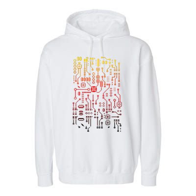 Engineer Computer Circuit Board Engineering CPU Binary Garment-Dyed Fleece Hoodie