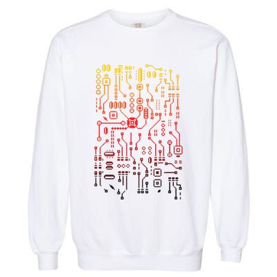 Engineer Computer Circuit Board Engineering CPU Binary Garment-Dyed Sweatshirt