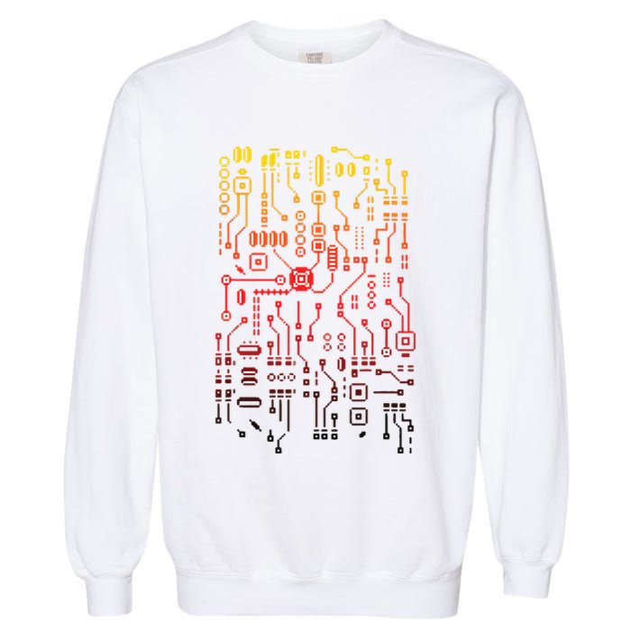 Engineer Computer Circuit Board Engineering CPU Binary Garment-Dyed Sweatshirt