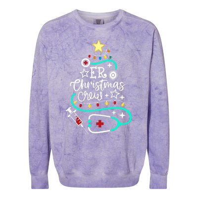 Er Christmas Crew Emergency Room Nurse Er Techs Secretary Colorblast Crewneck Sweatshirt