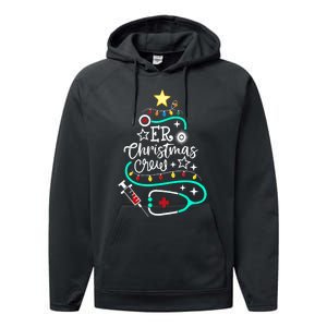 Er Christmas Crew Emergency Room Nurse Er Techs Secretary Performance Fleece Hoodie