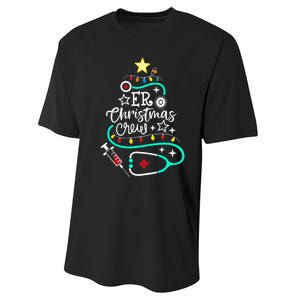 Er Christmas Crew Emergency Room Nurse Er Techs Secretary Performance Sprint T-Shirt