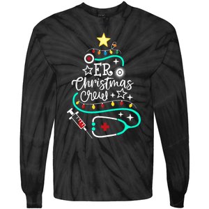 Er Christmas Crew Emergency Room Nurse Er Techs Secretary Tie-Dye Long Sleeve Shirt