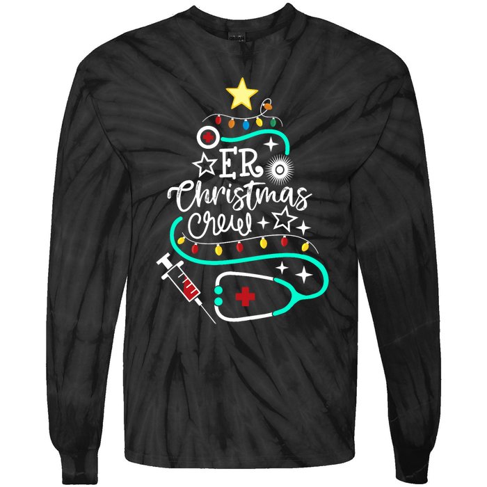 Er Christmas Crew Emergency Room Nurse Er Techs Secretary Tie-Dye Long Sleeve Shirt