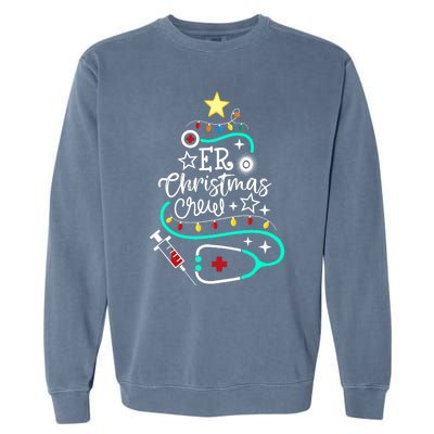 Er Christmas Crew Emergency Room Nurse Er Techs Secretary Garment-Dyed Sweatshirt