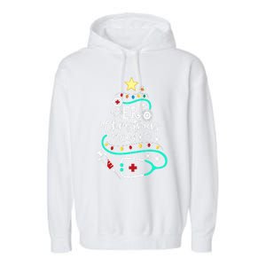 Er Christmas Crew Emergency Room Nurse Er Techs Secretary Garment-Dyed Fleece Hoodie