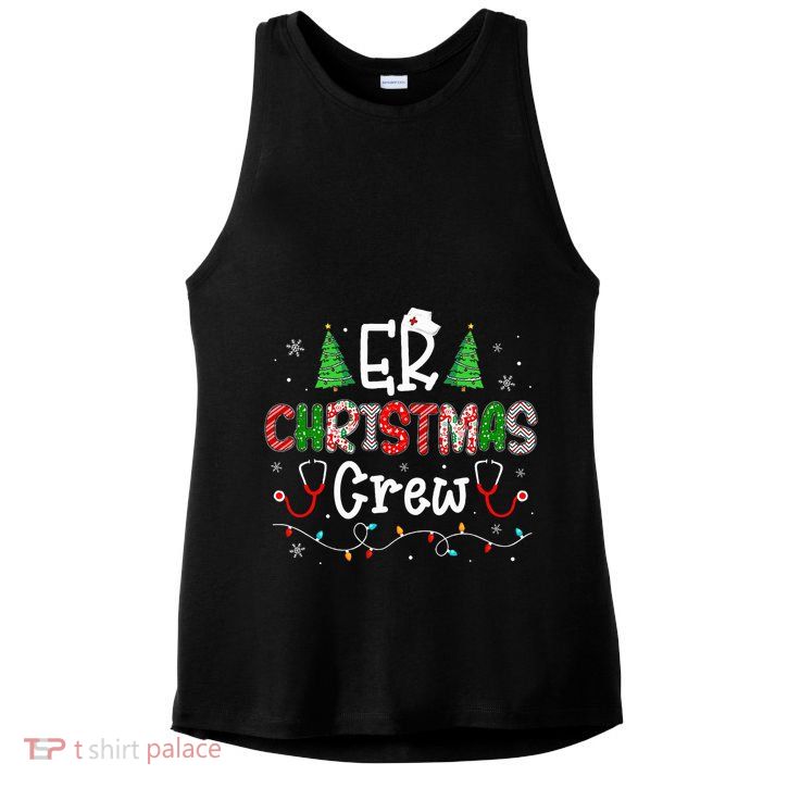 ER Christmas Crew Emergency Room Nurse ER Techs Secretary  Ladies PosiCharge Tri-Blend Wicking Tank