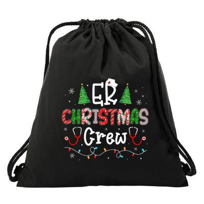 ER Christmas Crew Emergency Room Nurse ER Techs Secretary  Drawstring Bag