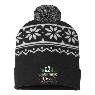 ER Christmas Crew Emergency Room Nurse ER Techs Secretary  USA-Made Snowflake Beanie