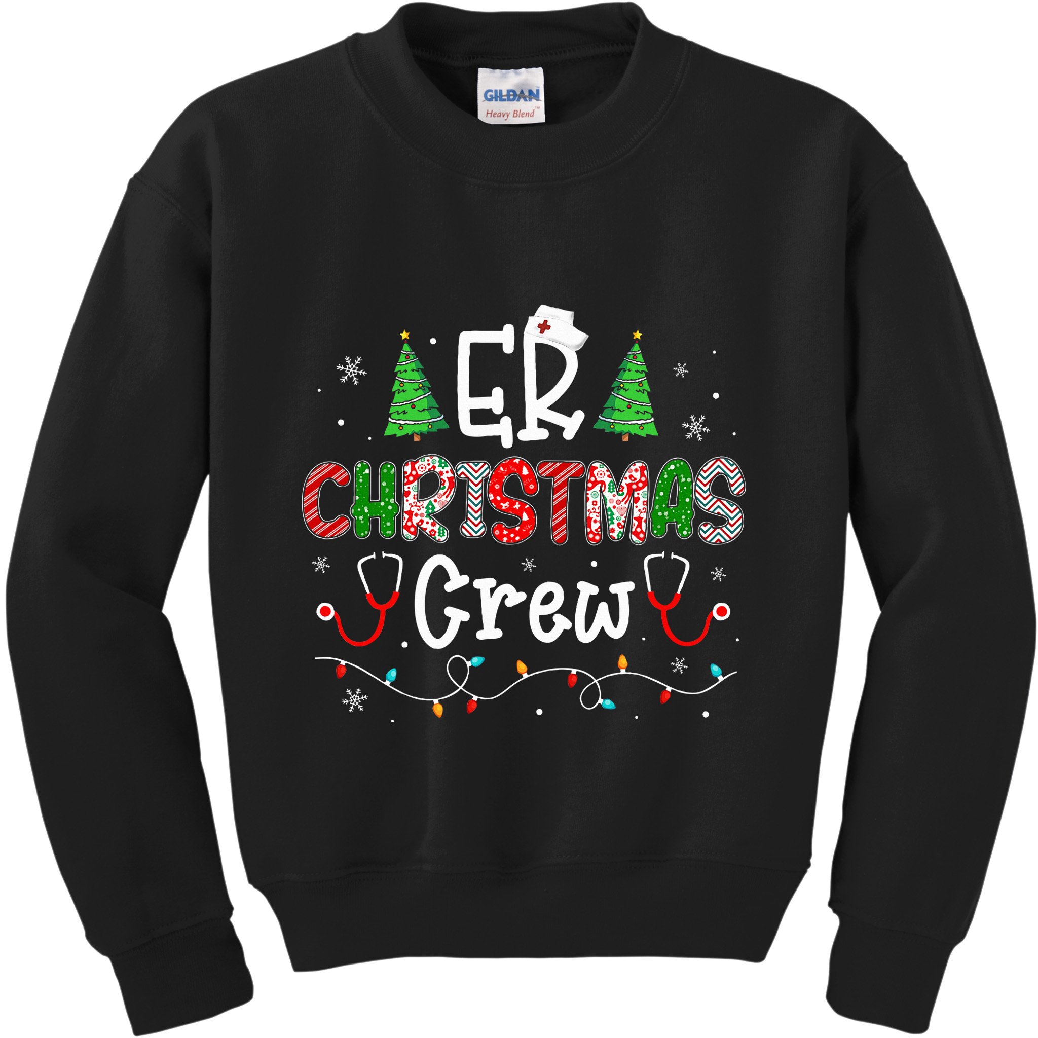 ER Christmas Crew Emergency Room Nurse ER Techs Secretary  Kids Sweatshirt