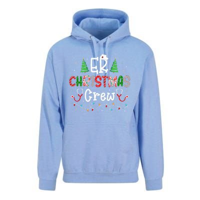 ER Christmas Crew Emergency Room Nurse ER Techs Secretary  Unisex Surf Hoodie