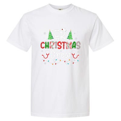 ER Christmas Crew Emergency Room Nurse ER Techs Secretary  Garment-Dyed Heavyweight T-Shirt