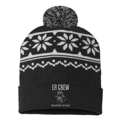 Er Crew Could Be Worse Not By Much Raccoon USA-Made Snowflake Beanie