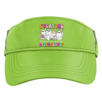 Everyone Communicates Differently Speech Therapy Halloween Adult Drive Performance Visor