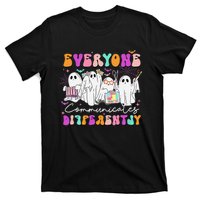 Everyone Communicates Differently Speech Therapy Halloween T-Shirt