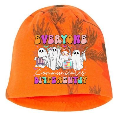 Everyone Communicates Differently Speech Therapy Halloween Kati - Camo Knit Beanie