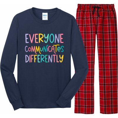 Everyone Communicates Differently Cute Autism Month Long Sleeve Pajama Set