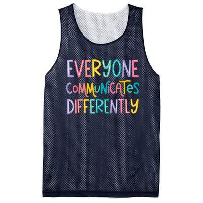 Everyone Communicates Differently Cute Autism Month Mesh Reversible Basketball Jersey Tank