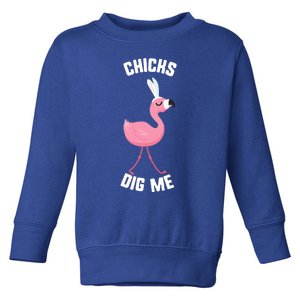 Easter Chicks Dig Me Flamingo Bunny Spring Egg Gift Toddler Sweatshirt